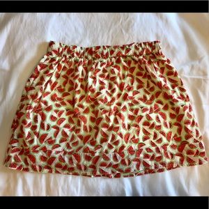 J Crew Factory Watermelon print mini skirt